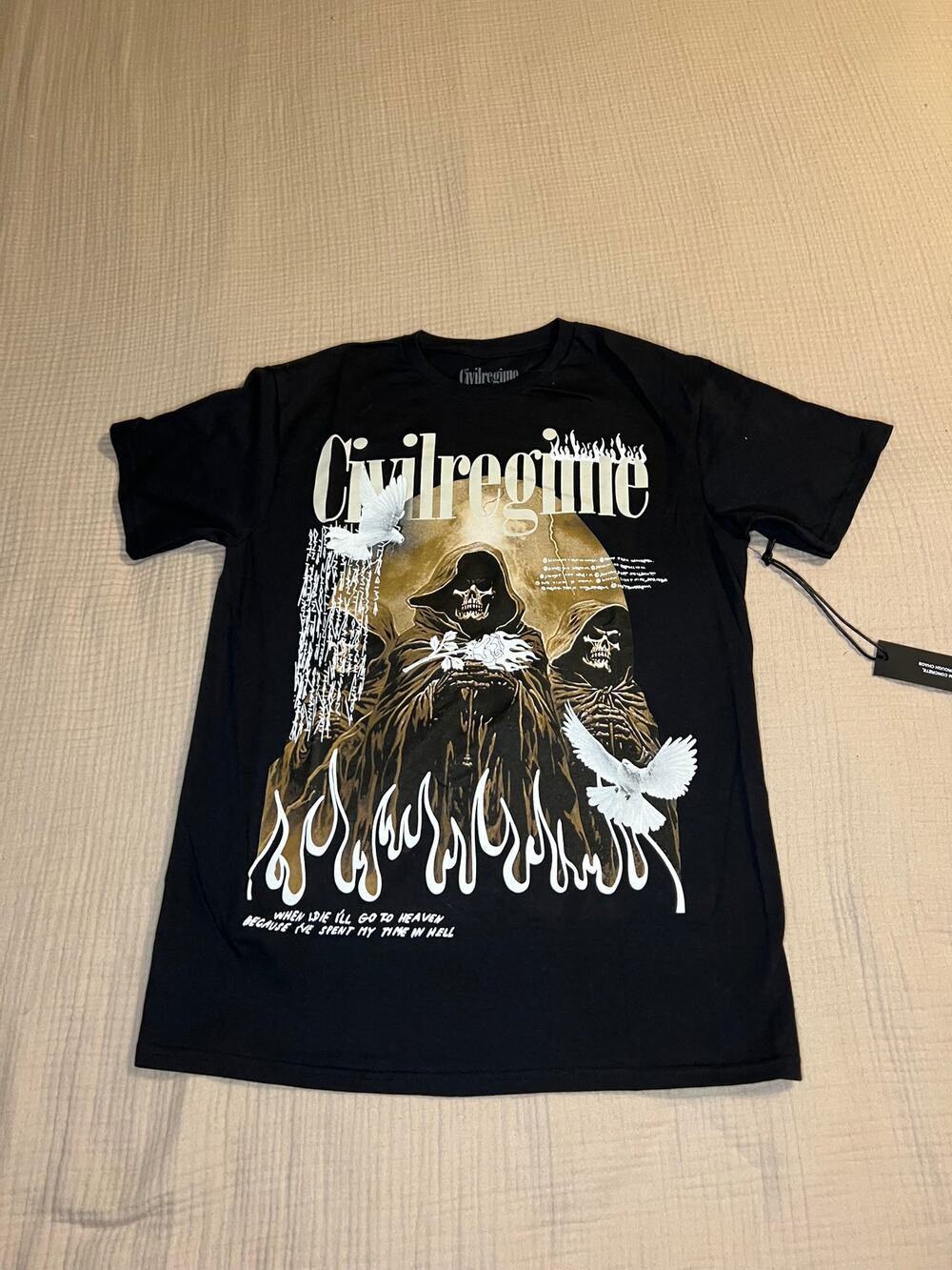 Civil Regime Reaper of Roses 199X oversized tee Medium NWT (B130169)